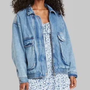 Wild Fable Sherpa Lined Denim Jacket